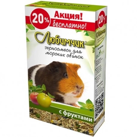 Корм ЛЮБИМЧИК с фруктами для морских свинок 400 г
