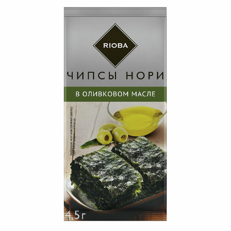 Чипсы-нори НОРИ RIOBA в оливковом масле 4.5 г Чипсы-нори НОРИ RIOBA в оливковом масле 4.5 г