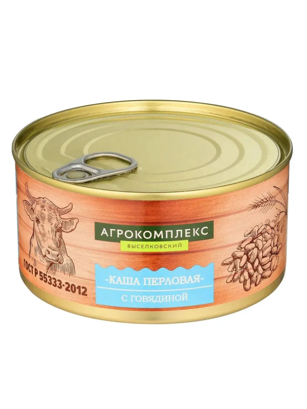 Каша АГРОКОМПЛЕКС перловая с говядиной 325г Каша АГРОКОМПЛЕКС перловая с говядиной 325г