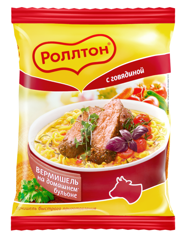 Вермишель РОЛЛТОН на домашнем бульоне с говядиной 60 г