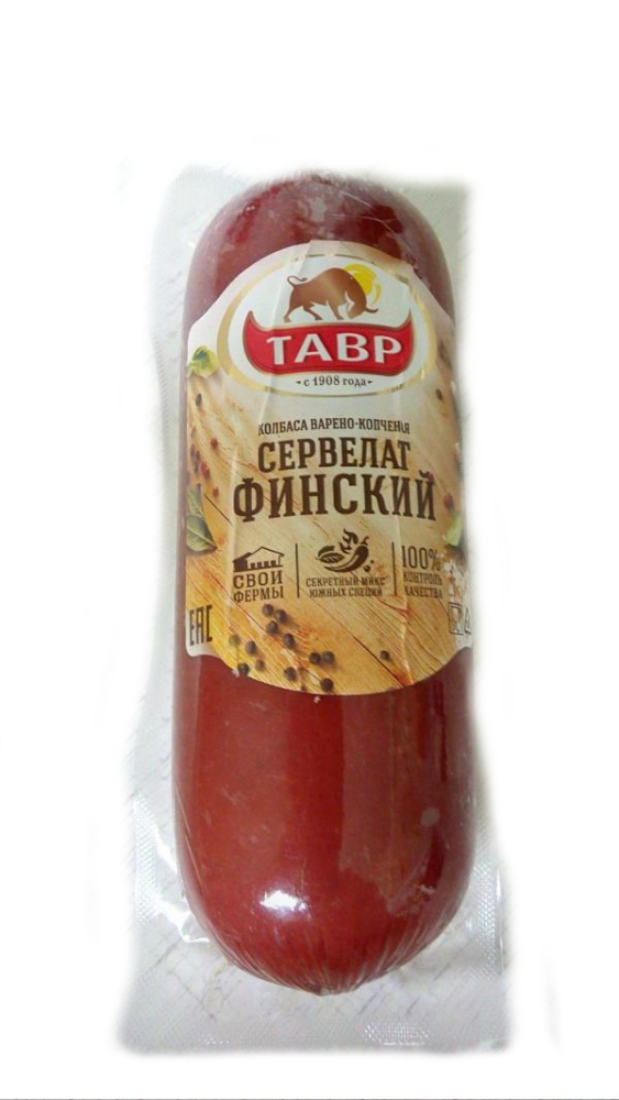Колбаса ТАВР "Сервелат финский" варено-копченая 300 г