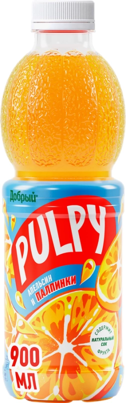 Напиток сокосодержащий ДОБРЫЙ Pulpy апельсин 0.9 л Напиток сокосодержащий ДОБРЫЙ Pulpy апельсин 0.9 л