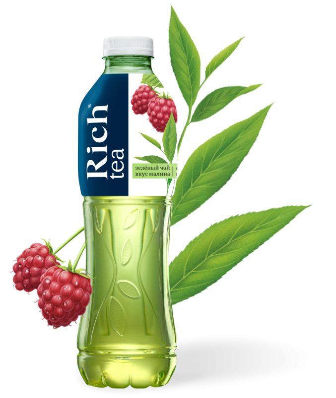 Холодный чай RICH зеленый со вкусом малины 1 л