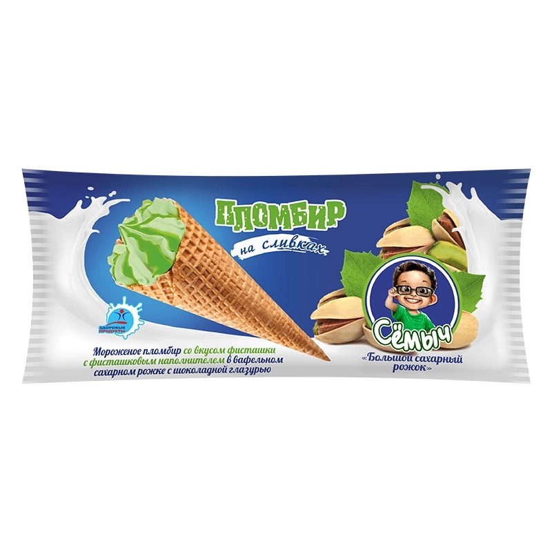 Мороженое ЗДОРОВЫЕ ПРОДУКТЫ "Семыч" фисташковое 125 г 12%