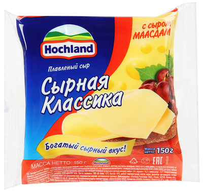 Сыр HOCHLAND тост Сырная классика плавленый с сыром маасдам 150 г 45%