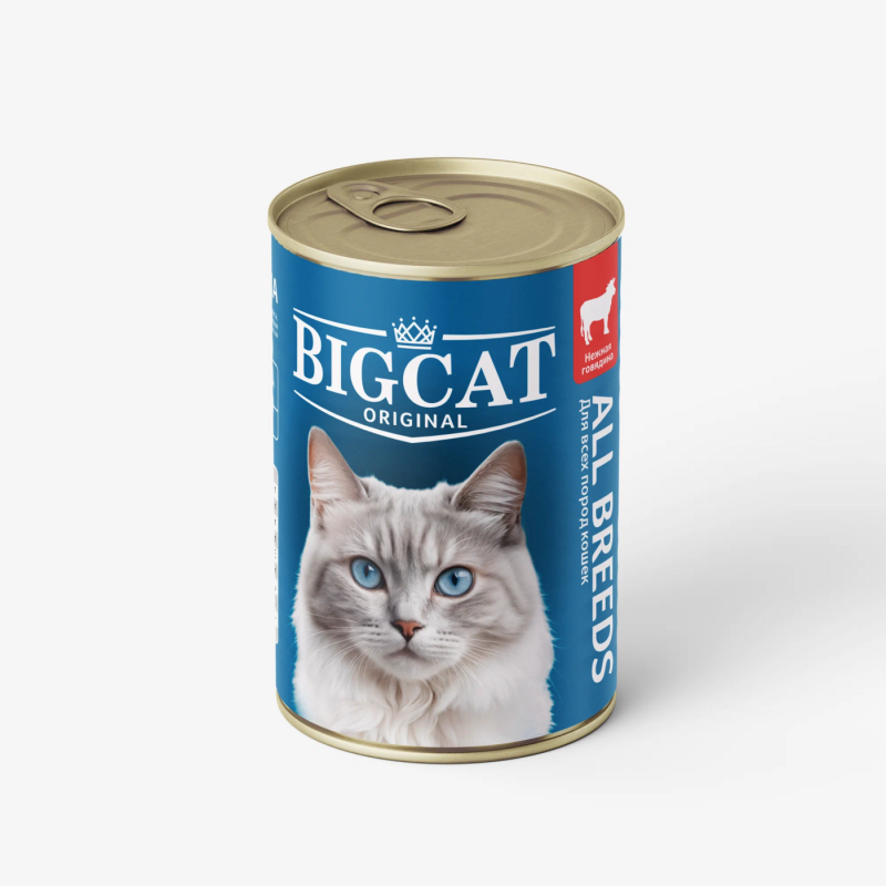 ЗООГУРМАН ЗООГУРМАН "Big Cat" для взрослых кошек говядина кусочки в желе 350 г