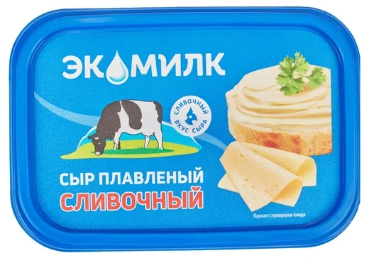 Сыр ЭКОМИЛК "Сливочный" плавленый 400 г 55%