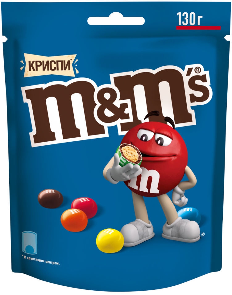 Драже M&M`S "Криспи" хрустящие шарики в молочном шоколаде 130 г