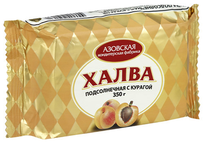 Халва подсолнечная с курагой 350 г Азовская КФ