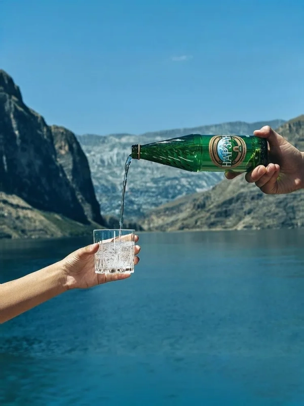 Вода питьевая Нарзан минеральная газированная бут. стекл. 0,5л