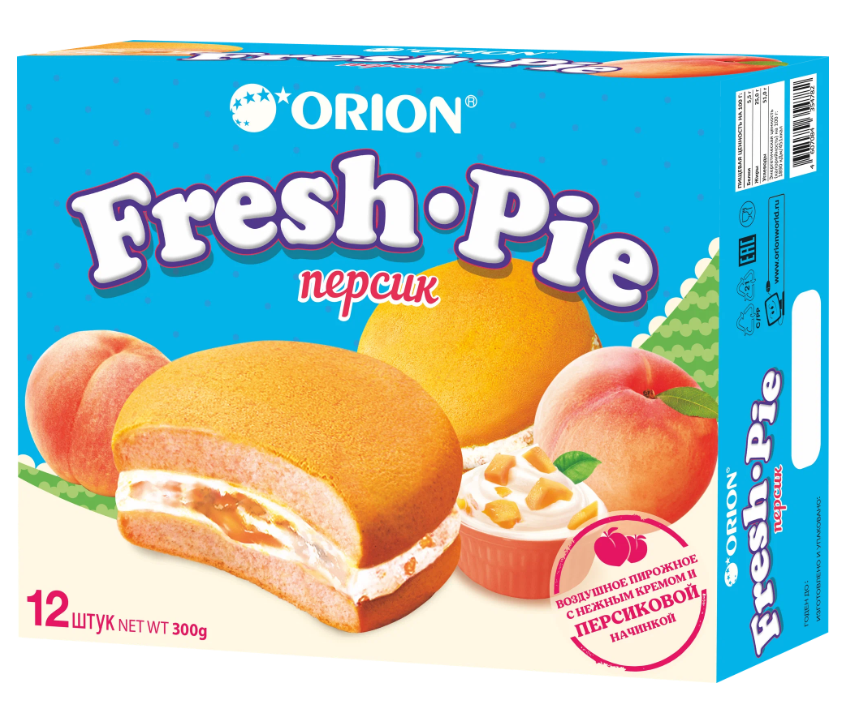 Пирожное ORION "Fresh Pie" с персиковой начинкой 300 г