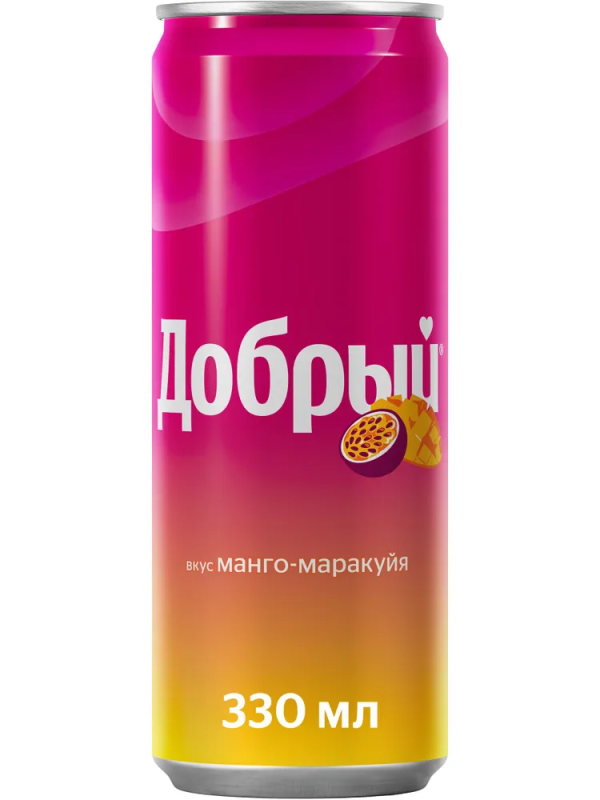 Напиток ДОБРЫЙ "Манго-маракуйя" сильногазированный 0.33 л