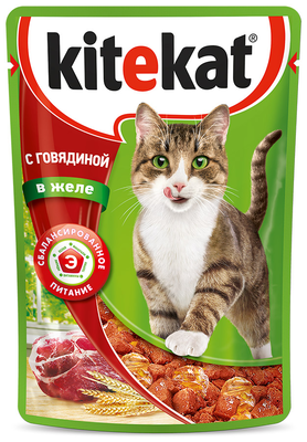 KITEKAT с говядиной в желе 85 г