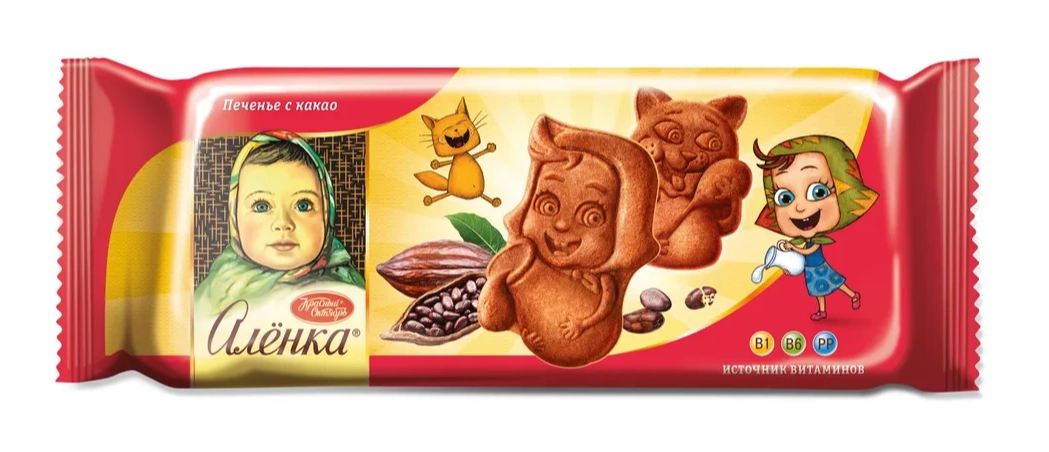Печенье АЛЕНКА сдобное хрустящее с клюквой и шоколадными дропсами 140 г