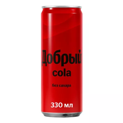 Напиток ДОБРЫЙ Напиток ДОБРЫЙ "Кола без сахара" сильногазированный 0.33 л