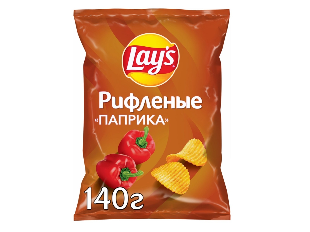 Чипсы LAYS рифленые паприка 140 г