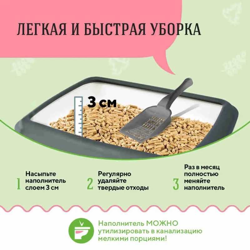 Наполнитель для туалета СИ СИ КЭТ древесный 8 л