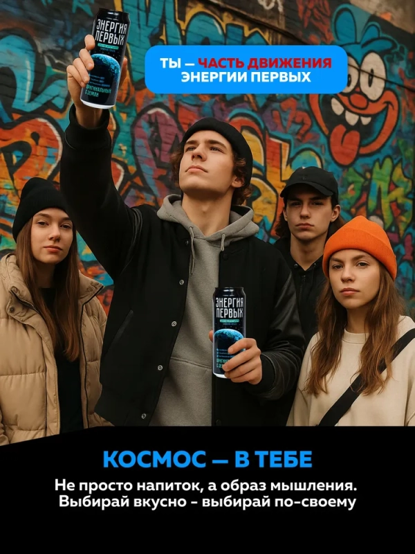 Напиток энергетический ЭНЕРГИЯ ПЕРВЫХ ЭНЕРГИЯ ЗВЕЗД "Оригинальный с Земли" 0.45 л