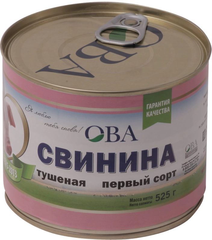 Свинина тушеная ОВА высший сорт 525 г