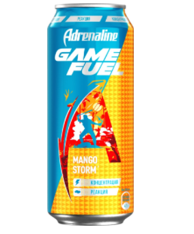 Напиток энергетический ADRENALINE "Game Fuel"   игровая энергия  со вкусом манго 449 мл
