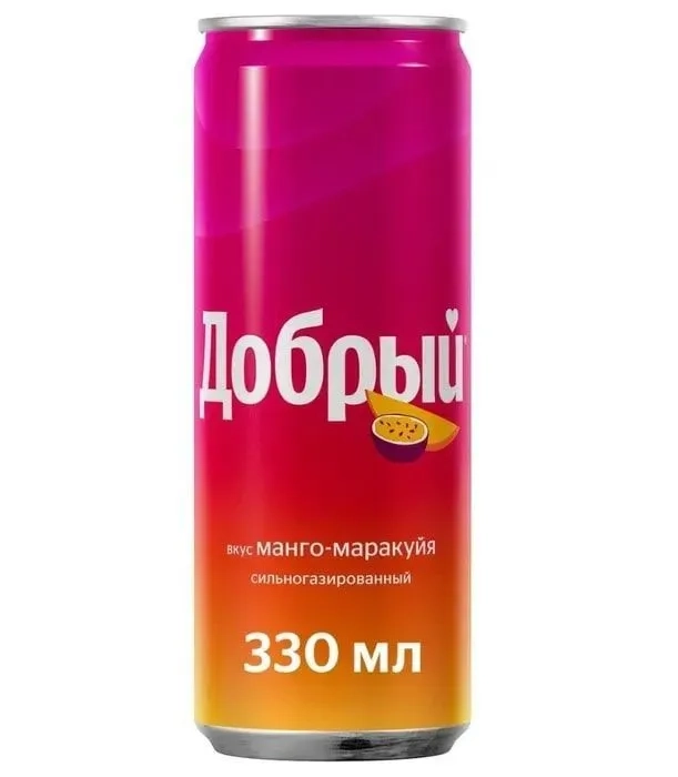 Напиток ДОБРЫЙ Напиток ДОБРЫЙ "Манго-маракуйя" сильногазированный 0.33 л