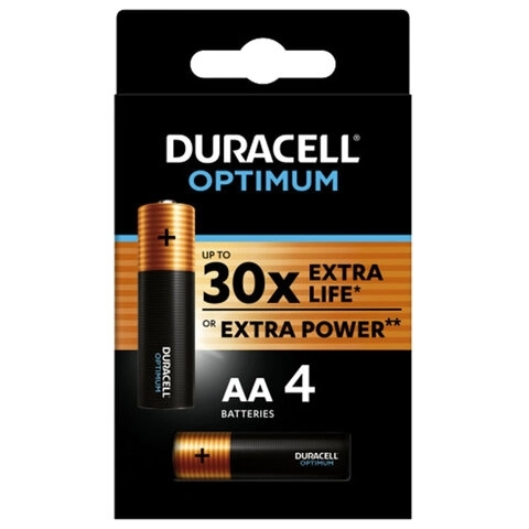 Батарейка DURACELL Optimum AA алкалиновая 4шт.