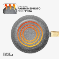 Сковорода антипригарная литая HOMECLUB Scandia 28 см / Сковородка глубокая для дома и кухни