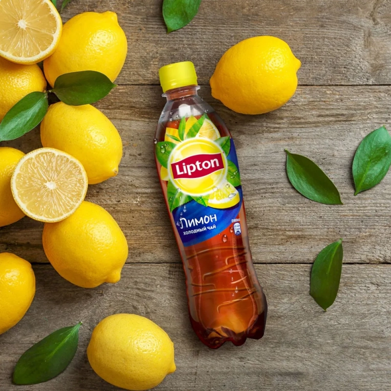 Холодный чай LIPTON чёрный лимон 0.5 л