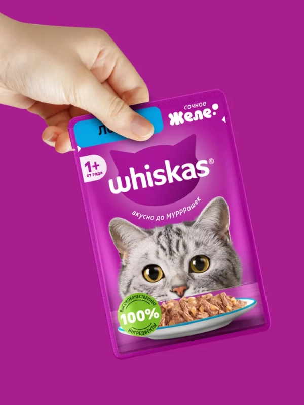WHISKAS желе с лососем 75 г