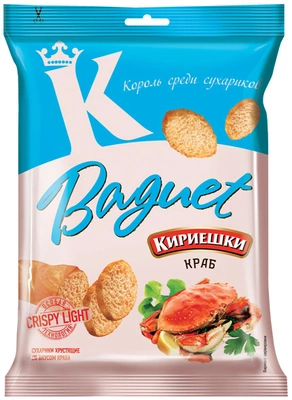 Сухарики КИРИЕШКИ Baguet пшеничные краб 50 г