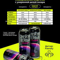 Напиток энергетический ЭНЕРГИЯ ПЕРВЫХ ЭНЕРГИЯ ЗВЕЗД "Энергия Звезд. Малина с Венеры" со вкусом малины газированный 450 мл