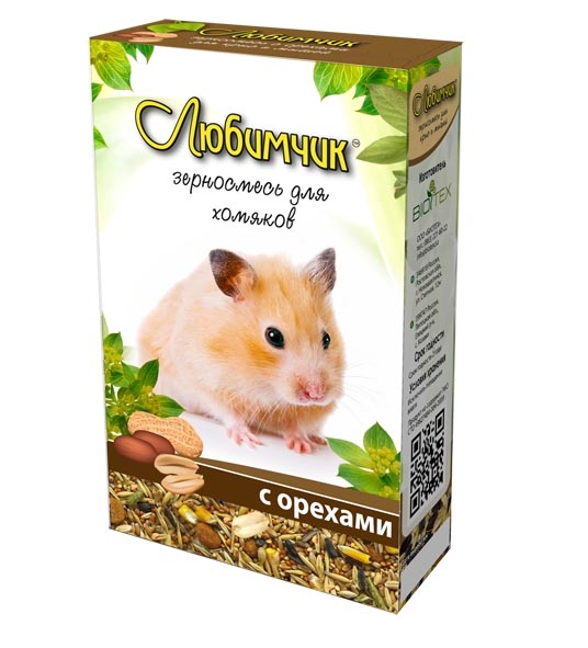 Зерносмесь ЛЮБИМЧИК с орехами  для хомяков 400 г