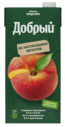 Напиток сокосодержащий ДОБРЫЙ яблочно-персиковый 2 л