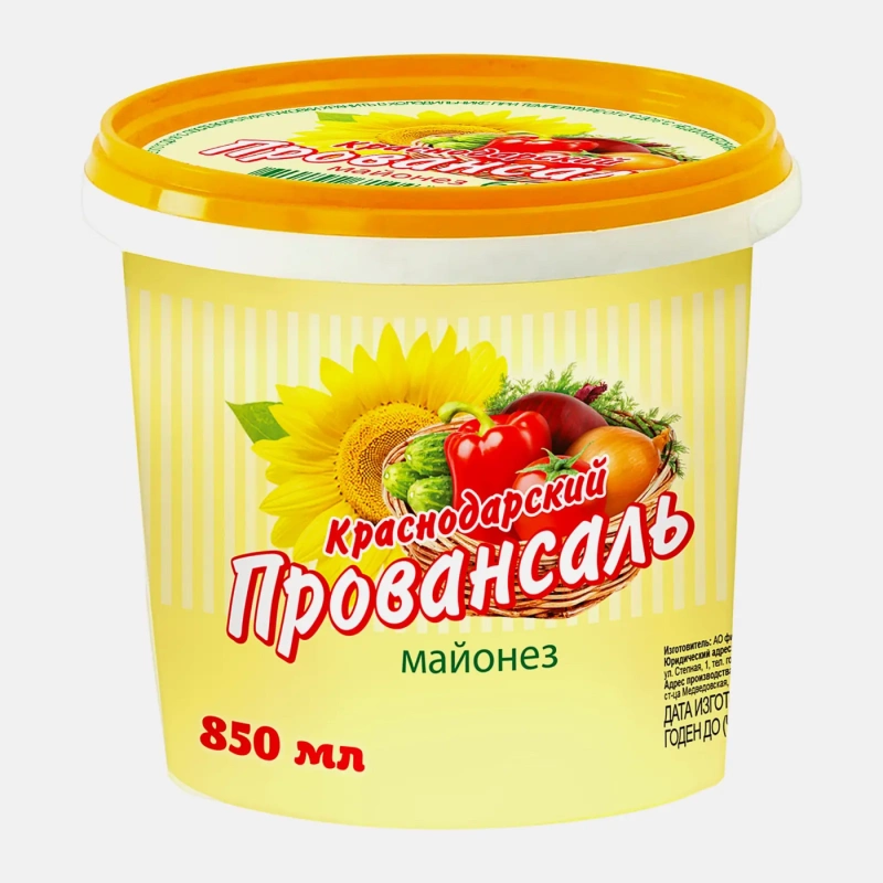 Майонез АГРОКОМПЛЕКС ВЫСЕЛКОВСКИЙ Провансаль 67% 822 г