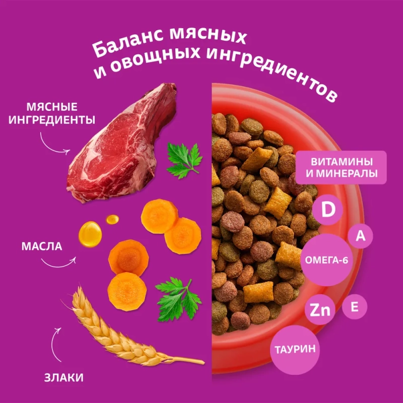 WHISKAS подушечки для стерилизованных кошек и котов с говядиной 350 г