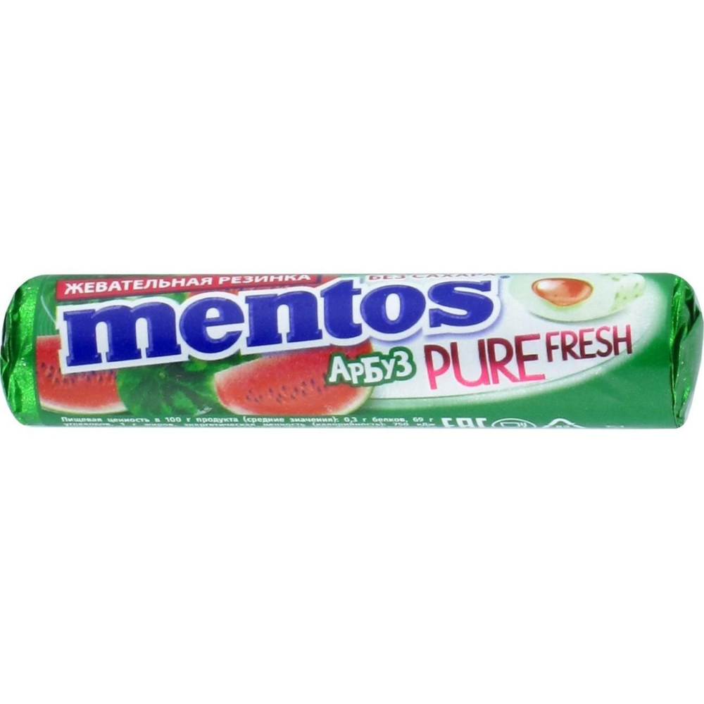 жевательная резинка "МЕНТОС" "MENTOS PURE FRESH" со вкусом арбуза