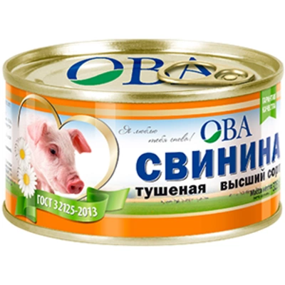 Свинина тушеная ОВА высший сорт 325 г