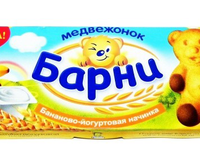 Пирожное МЕДВЕЖОНОК БАРНИ бисквитное с бананово-йогуртовой начинкой 150 г