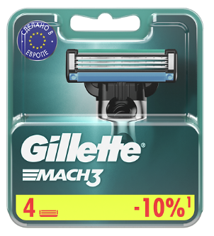Кассета сменная GILLETTE "Mach3" 4 шт.