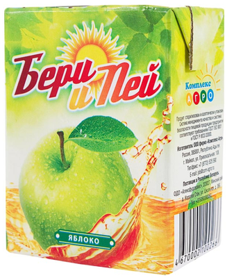 Нектар БЕРИ И ПЕЙ яблоко 0.2 л