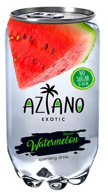 Напиток AZIANO  Напиток AZIANO "Watermelon" газированный со вкусом арбуза 350 мл