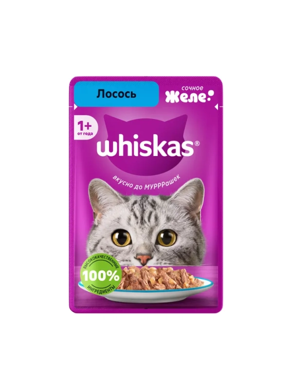 WHISKAS желе с лососем 75 г