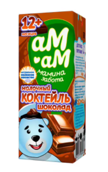 Коктейль молочный АМ-АМ "Мамина забота" со вкусом шоколада для детей 12+ 205 мл 2.5%