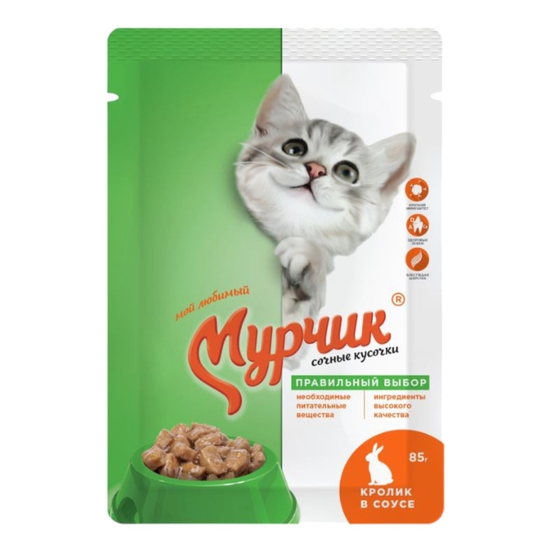 Мурчик корм конс д/кошек 75 гр с кроликом Мурчик корм конс д/кошек 75 гр с кроликом