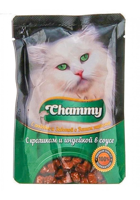 CHAMMY с кроликом и индейкой в соусе 85 г CHAMMY с кроликом и индейкой в соусе 85 г