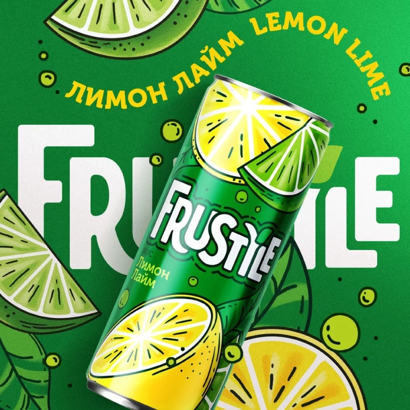 Напиток FRUSTYLE Напиток FRUSTYLE "Лимон-Лайм" сильногазированный 0.33 л