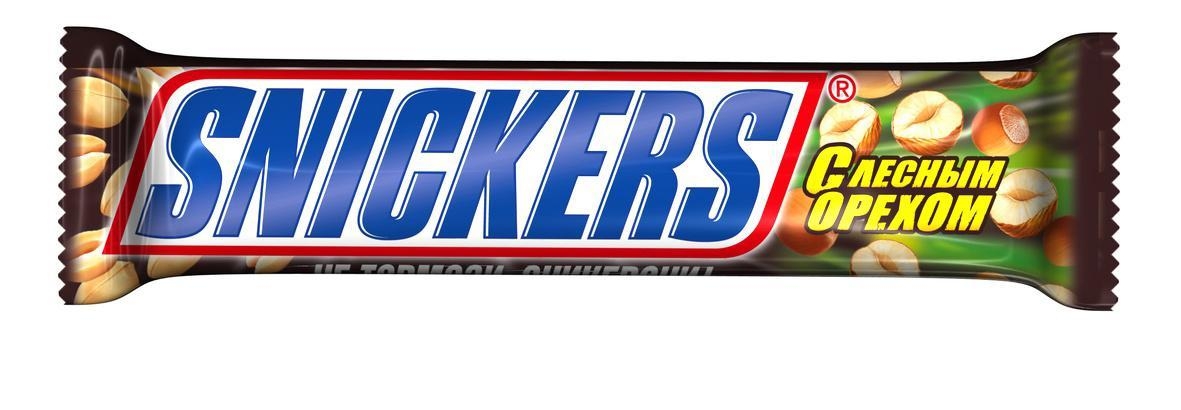 Батончик SNICKERS шоколадный с лесным орехом 81 г