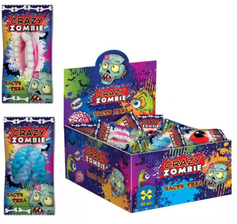 Мармелад CRAZY ZOMBIE "Части тела" фруктовый 10 г