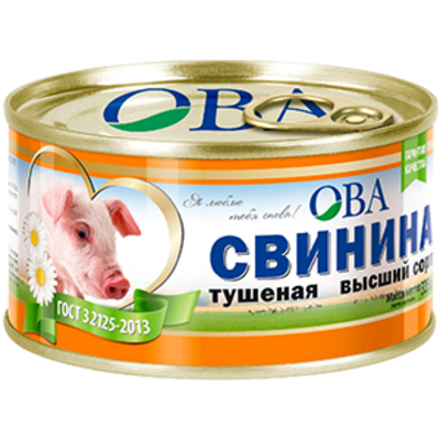 Свинина тушеная ОВА высший сорт 325 г