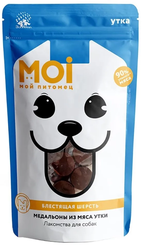 Лакомство MOI "Медальоны" из мяса утки 85 г